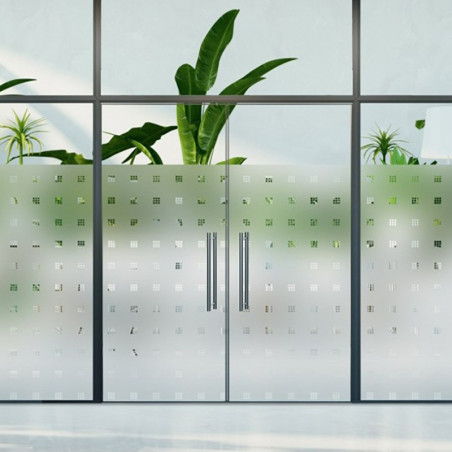 Film décoratif dépoli à carrés transparents exemple