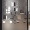 Film dépoli motif carrés design fenêtre