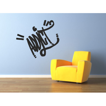 Sticker mural vinyl tag addict