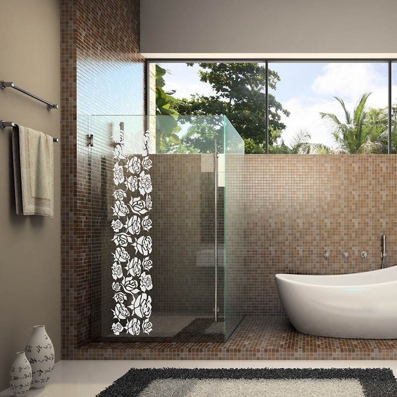 Autocollant vitre, les roses