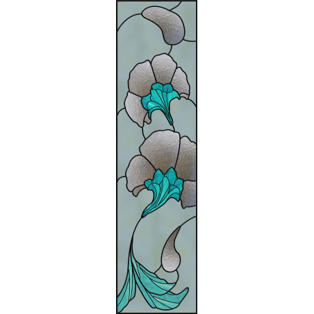 Faux vitraux, fleurs design 1