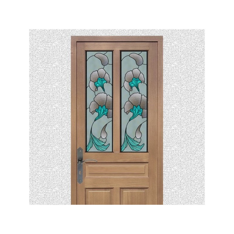 Faux vitraux, fleurs design 1