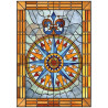 Vitrail coloré, rose des vents
