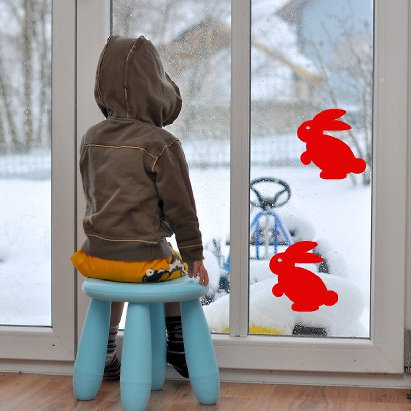 Adhésifs de signalisation, lapin-lot de 4