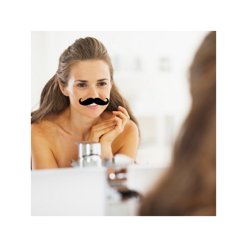 Stickers moustache pour miroir