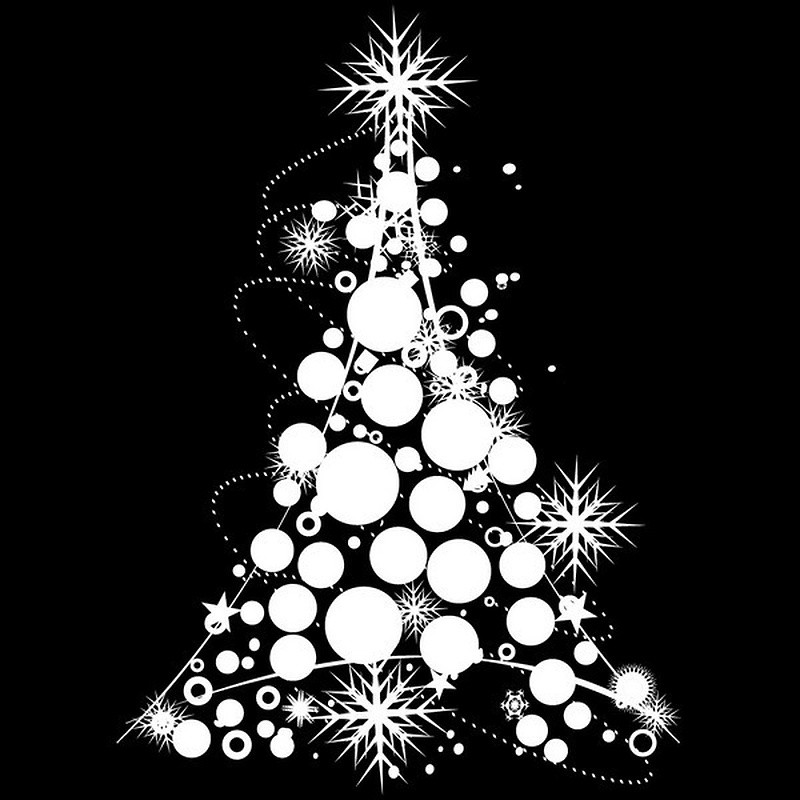 Sticker Sapin en boules et cristaux