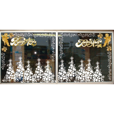 Sticker Sapin en boules et cristaux